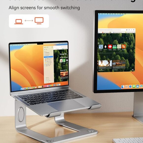 Laptop Stand for Desk, Laptop Riser Computer Stand for Laptop, Ergonomic Laptop - Picture 4 of 7